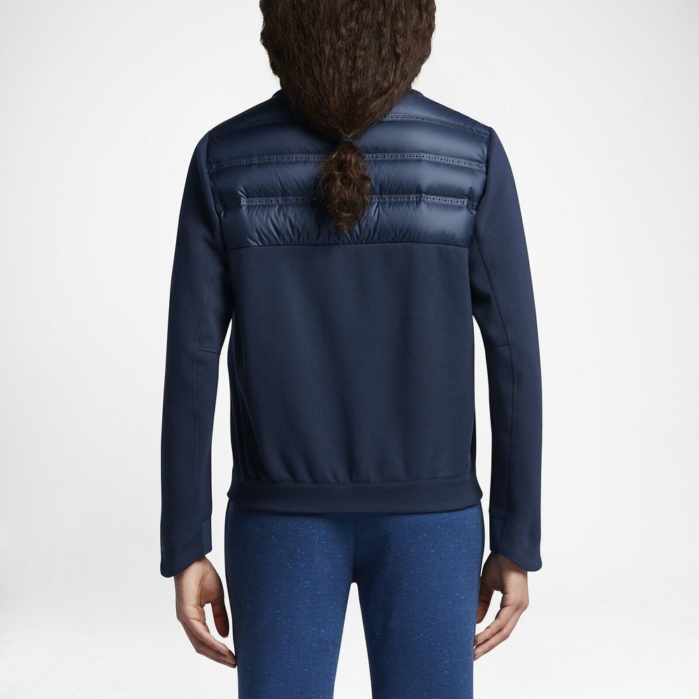 NIKE Tech Fleece Puffer Aeroloft Bomber Jacket Navy Goose Down 804982-423 Large - Picture 8 of 15